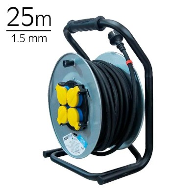 ENROLLADOR DE CABLE METÁLICO 25 MTS 1.5MM VOLTEN