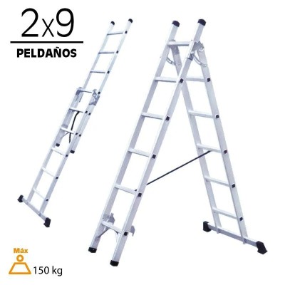 ESCALERA ALUMINIO AIRMEC (2 TRAMOS 2X9)