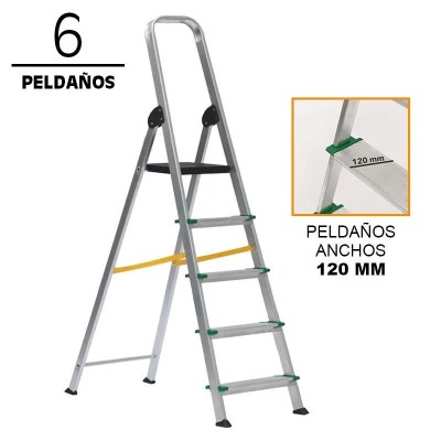 ESCALERA ALUMINIO REFORZADA AIRMEC (6 PELDAÃOS - 120 MM)