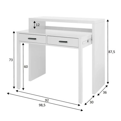 ESCRITORIO EXTENSIBLE 87,5X98,5X(36-66)CM BL. ARTIK OPTIMUN MOMI