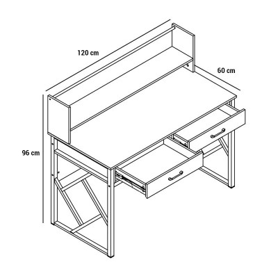 ESCRITORIO SERIE MALVA 120X60X96CM MOMI