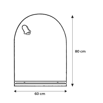 ESPEJO DE BAÑO 60X80 CM UN FOCO BENOTTI