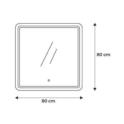 ESPEJO DE BAÑO LED 80X80 CM SERIE BOSTON BENOTTI