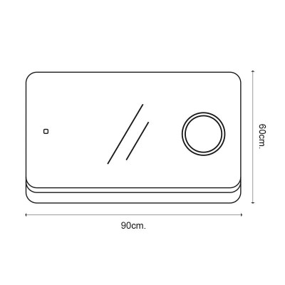 ESPEJO DE BAÃO LED 90X60 CM SERIE LONDRES BENOTTI