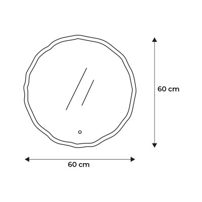ESPEJO DE BAÑO LED REDONDO 60X60CM SERIE CANCUN BENOTTI