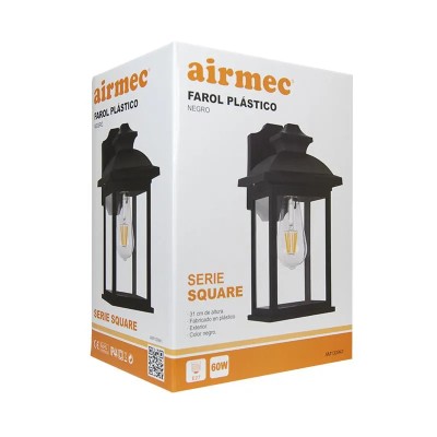 FAROL PLÁSTICO NEGRO SERIE SQUARE AIRMEC