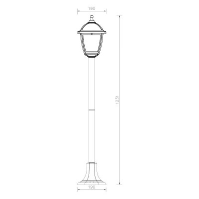 FAROLA EXTERIOR SERIE TÍVOLI 123X19X19 CM AIRMEC