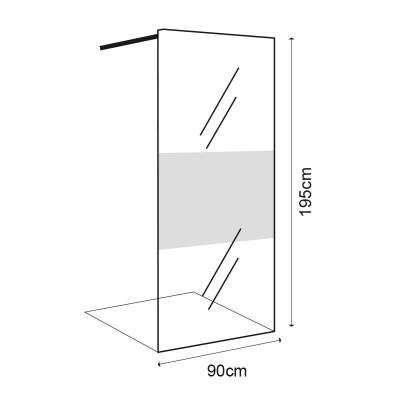 MAMPARA DUCHA 1 HOJA CRISTAL FIJO SERIE MIAMI BENOTTI (195X90CM 8MM)