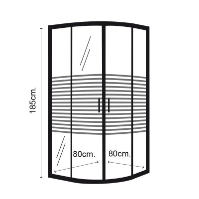 MAMPARA DUCHA ANGULAR RAYADA BENOTTI (185X80CM 5MM)