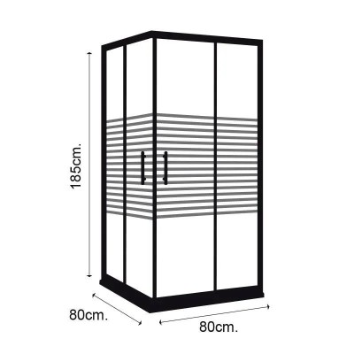 MAMPARA DUCHA CUADRADA RAYADA BENOTTI (185X80CM 6MM)