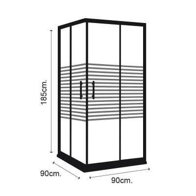 MAMPARA DUCHA CUADRADA RAYADA BENOTTI (185X90CM 6MM)
