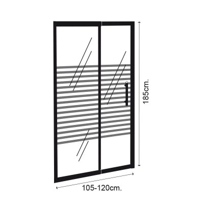 MAMPARA DUCHA FRONTAL AJUSTABLE BENOTTI (185X105-120CM 6MM)