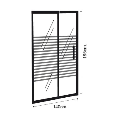 MAMPARA DUCHA FRONTAL RAYADA BENOTTI (185X140CM 5MM)