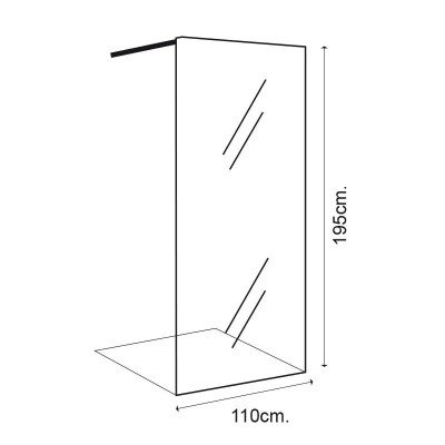 MAMPARA DUCHA PANEL 1 HOJA BENOTTI (195X110CM 6MM)