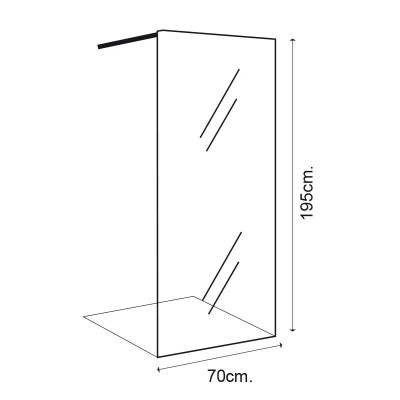 MAMPARA DUCHA PANEL 1 HOJA BENOTTI (195X70CM 6MM)