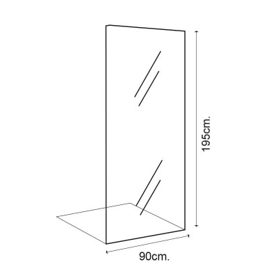 MAMPARA DUCHA PANEL 1 HOJA BENOTTI (195X90CM 6MM)