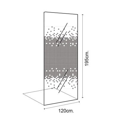 MAMPARA DUCHA PANEL 1 HOJA CRISTAL DELUXE BENOTTI (195X120CM 6MM)