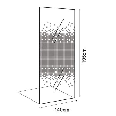 MAMPARA DUCHA PANEL 1 HOJA CRISTAL DELUXE BENOTTI (195X140CM 6MM)