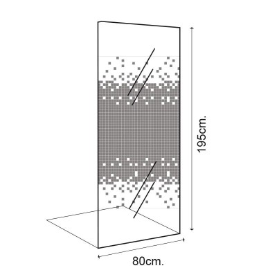 MAMPARA DUCHA PANEL 1 HOJA CRISTAL DELUXE BENOTTI (195X80CM 6MM)