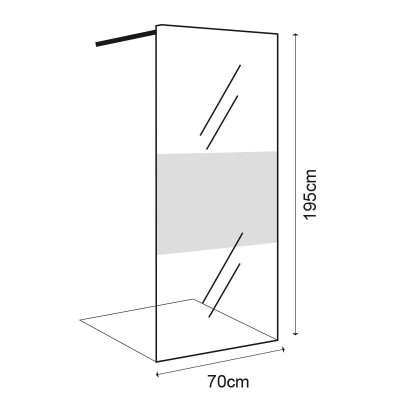 MAMPARA DUCHA PANEL 1 HOJA CRISTAL FIJO SERIE MIAMI BENOTTI (195X70CM 8M)