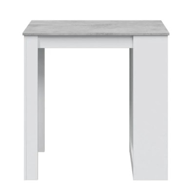 MESA ALTA COCINA/BAR CON ESTANTERÍA 105X103X50CM BLANCO/CEMENTO MOMI