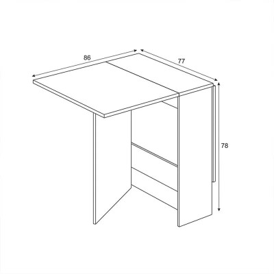 MESA AUXILIAR ALAS ABATIBLES 78X140X77CM BL. ARTIK/R. CANADIAN MOMI