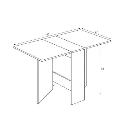 MESA AUXILIAR ALAS ABATIBLES 78X140X77CM BL. ARTIK/R. CANADIAN MOMI