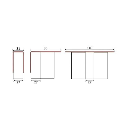 MESA AUXILIAR ALAS ABATIBLES 78X140X77CM BL. ARTIK/R. CANADIAN MOMI