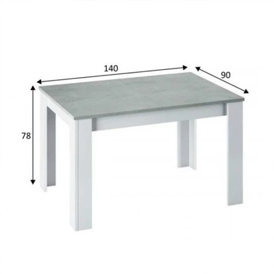 MESA DE COMEDOR EXTENSIBLE 78X140X90CM BL. ARTIK/CEMENTO MOMI