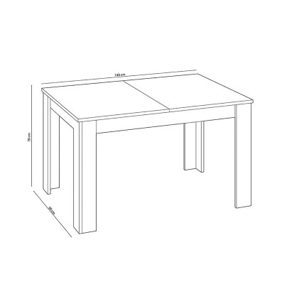 MESA DE COMEDOR EXTENSIBLE 78X140X90CM BLANCO ARTIK MOMI