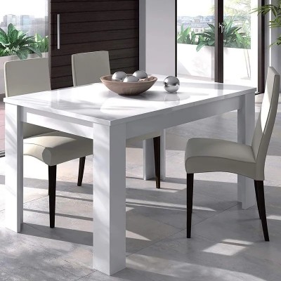 MESA DE COMEDOR KENDRA EXTENSIBLE BLANCO BRILLO MOMI