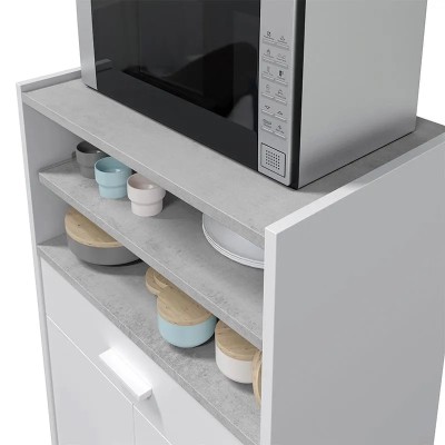 MUEBLE AUXILIAR COCINA 2P + 1 CAJÓN 92X59X40CM BLANCO/CEMENTO MOMI