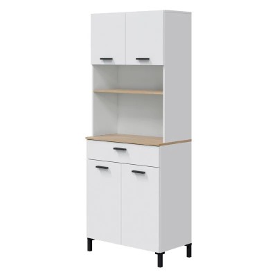 MUEBLE AUXILIAR COCINA 4P +1CAJÓN 185X72X40CM BL.ARTIK/NATUR KIRA MOMI