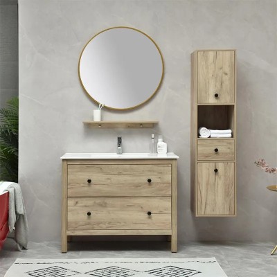 MUEBLE BAÃO SERIE LIRIO GABINETE 100X48X82CM ESPEJO 75X75CM BENOTTI