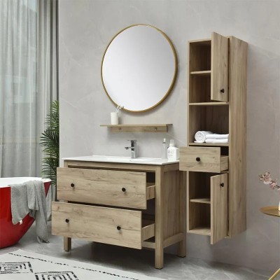 MUEBLE BAÃO SERIE LIRIO GABINETE 100X48X82CM ESPEJO 75X75CM BENOTTI