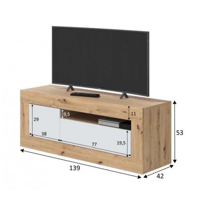 MUEBLE TV CON 2 PUERTAS 53X139X42CM BL. ARTIK/R. NODI MOMI