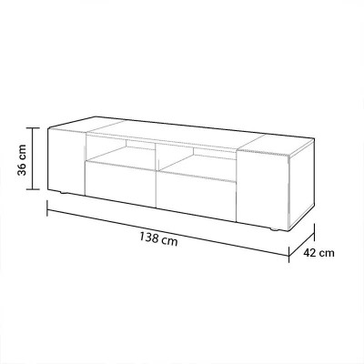 MUEBLE TV CON 4 PUERTAS 36X138X42CM BL. ARTIK/R. CANADIAN MOMI