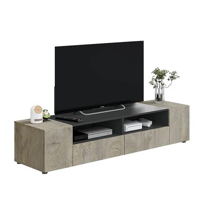 MUEBLE TV CON 4 PUERTAS 36X138X42CM GRIS ANTRACITA/R. ALASKA MOMI