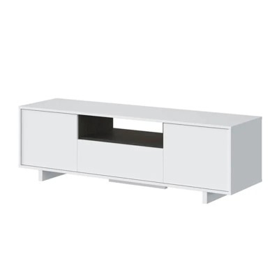 MUEBLE TV ZAIRA BLANCO BRILLO / GRIS CENIZA MOMI