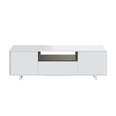 MUEBLE TV ZAIRA BLANCO BRILLO / GRIS CENIZA MOMI