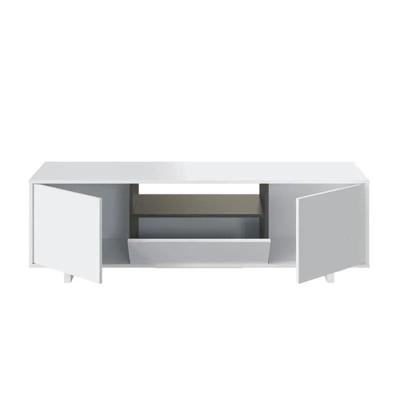 MUEBLE TV ZAIRA BLANCO BRILLO / GRIS CENIZA MOMI