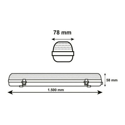 PANTALLA ESTANCA LED INTEGRADO 150CM 48W AIRMEC