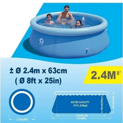 PISCINA HINCHABLE REDONDA DE PVC 240X63CM CON FILTRO DE CARTUCHO AVENLI