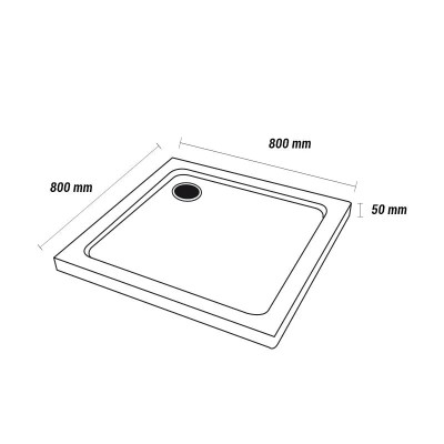 PLATO DUCHA ACRILICO CUADRADO BENOTTI (80X80X5CM)