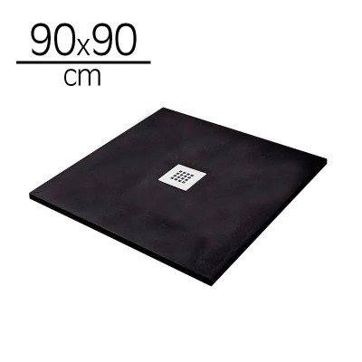 PLATO DUCHA CARGA MINERAL NEGRO CUADR BENOTTI (90X90X3.5CM)