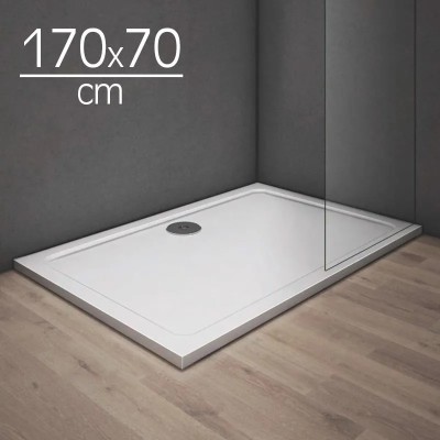 PLATO DUCHA LIGERO CARGA MINERAL BLANCO BENOTTI (170X70X3CM)