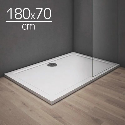 PLATO DUCHA LIGERO CARGA MINERAL BLANCO BENOTTI (180X70X3CM)