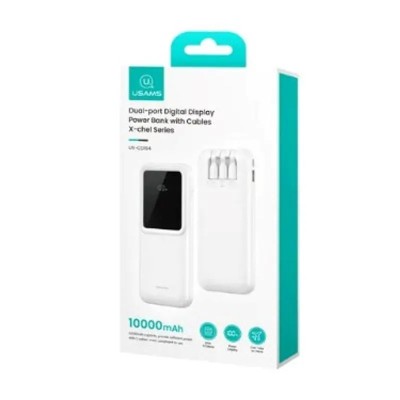 POWERBANK CON CABLES 10000MAH BLANCO USAMS