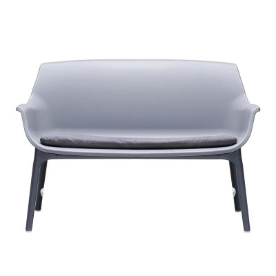 SET SALON SOFA 2 SILLAS Y MESA SERIE LUXOR GRIS GRAPHITE BICA