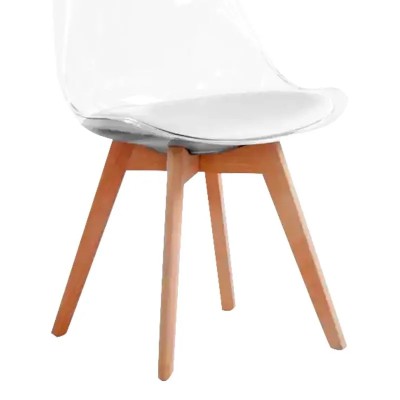 SILLA ESTILO ESCANDINAVO 48X53X82CM ASIENTO BLANCO SERIE MUMBAI MOMI